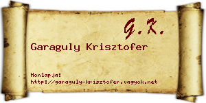 Garaguly Krisztofer névjegykártya